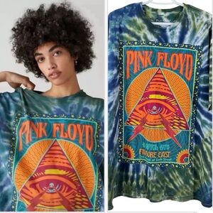 Urban Outfitters Pink Floyd Graphic Tie-Dye‎ T-Shirt Oversized Size S/M